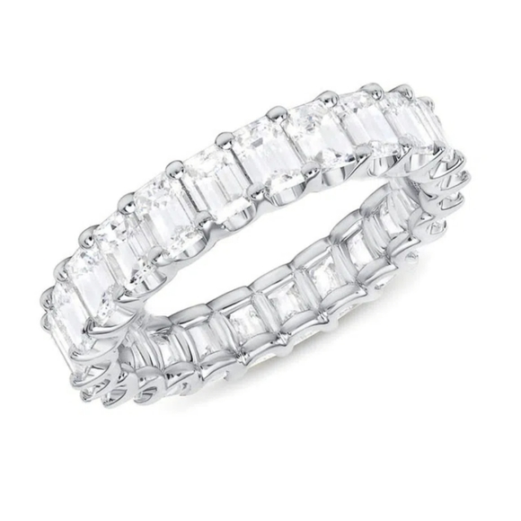 White Gold Sapphire rings sz 8 - Picture 2 of 4